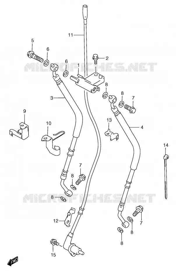 FRONT BRAKE HOSE (GSF1200SAV/SAW/SAX/SAY) Suzuki MOTO 1200 BANDIT 2000  GSF1200SY(E2)