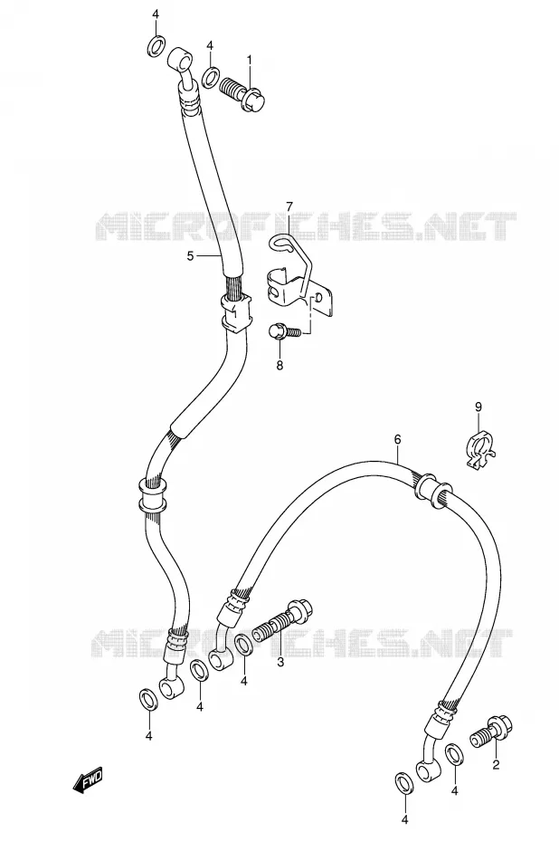 FRONT BRAKE HOSE Suzuki MOTO 1000 GSX-R 2003  GSX-R1000K3(E2)