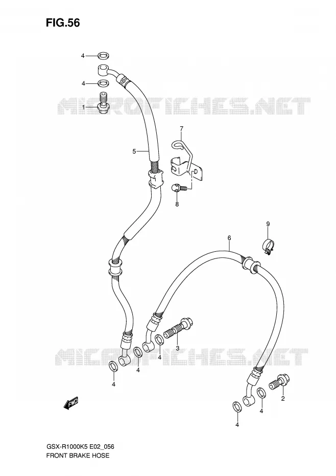 FRONT BRAKE HOSE Suzuki MOTO 1000 GSX-R 2006  GSX-R1000U2K6(E2)