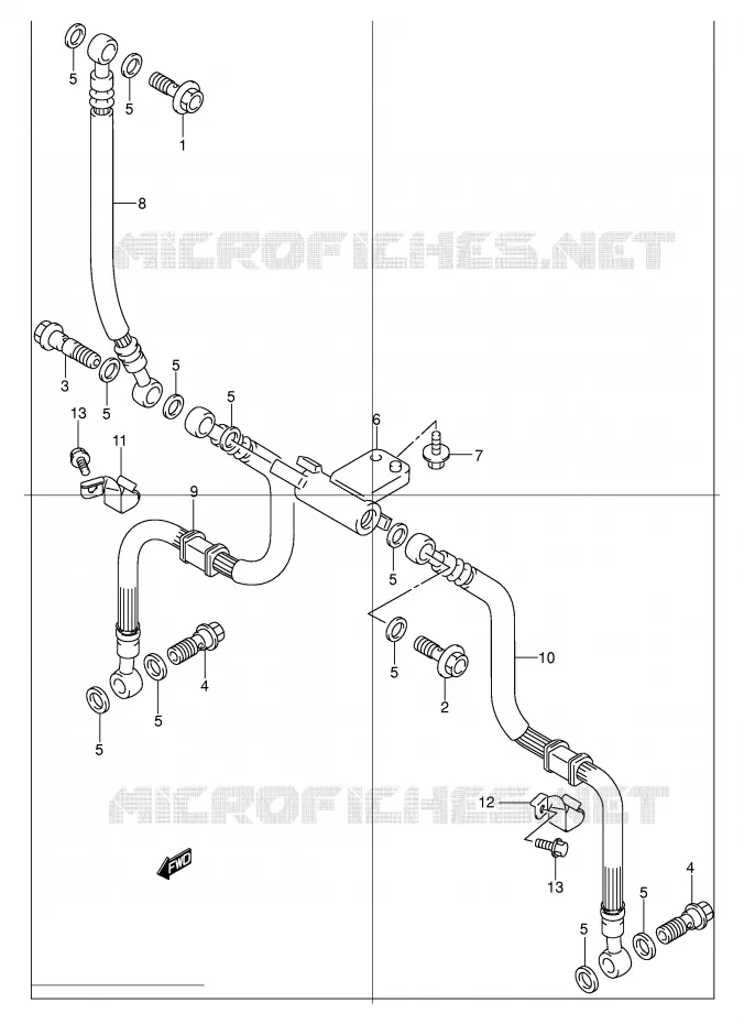 FRONT BRAKE HOSE Suzuki MOTO 1200 BANDIT 2005  GSF1200ZK5(E2)