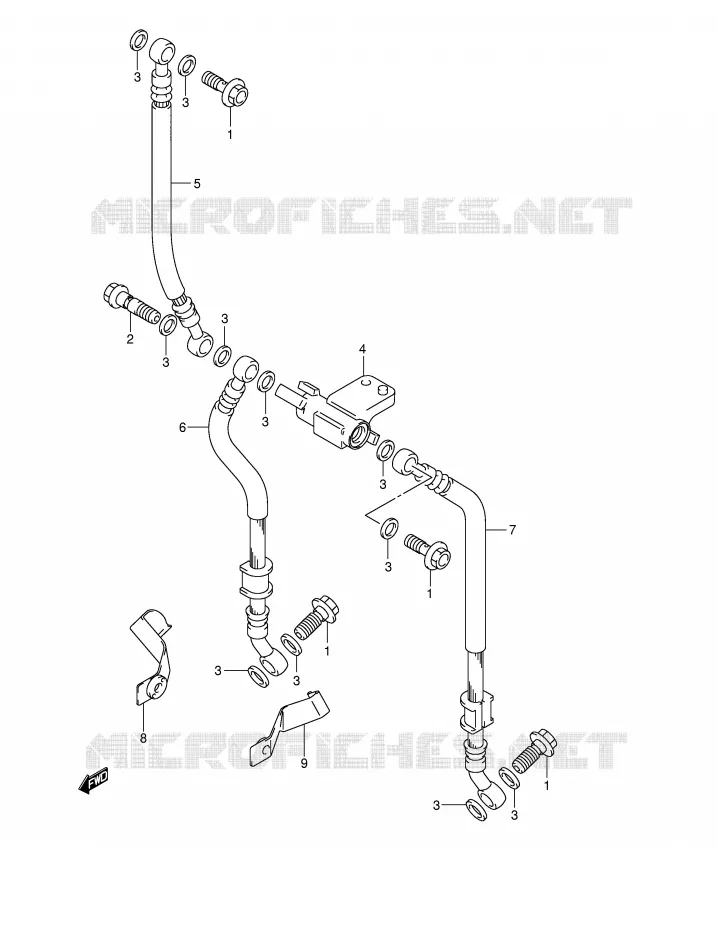 FRONT BRAKE HOSE Suzuki MOTO 1400 GSX 2002  GSX1400K2(E2)