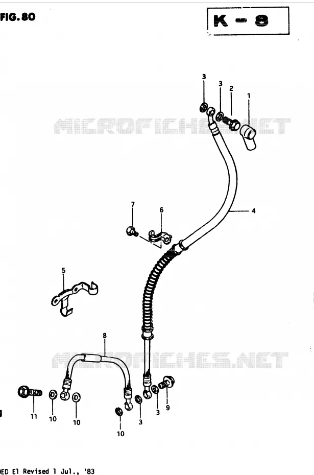 FRONT BRAKE HOSE Suzuki MOTO 250 GSX 1982  GSX250ESZ(Z/D)