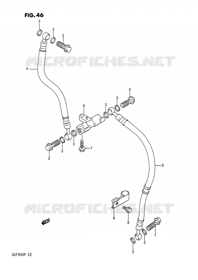 FRONT BRAKE HOSE Suzuki MOTO 400 BANDIT 1992  GSF400N(E2)