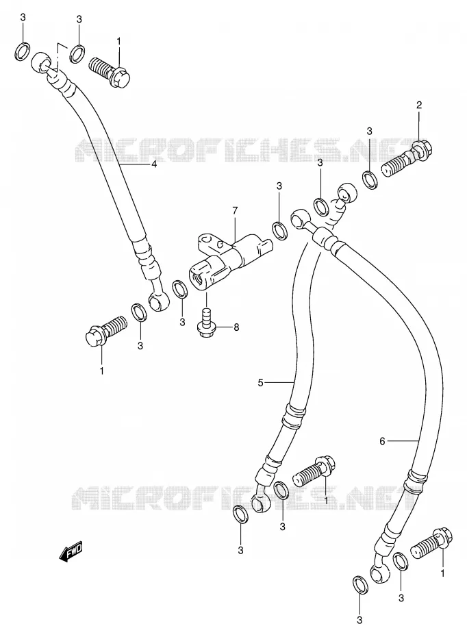 FRONT BRAKE HOSE Suzuki MOTO 400 GSX-R 1993  GSX-R400RP(E30)