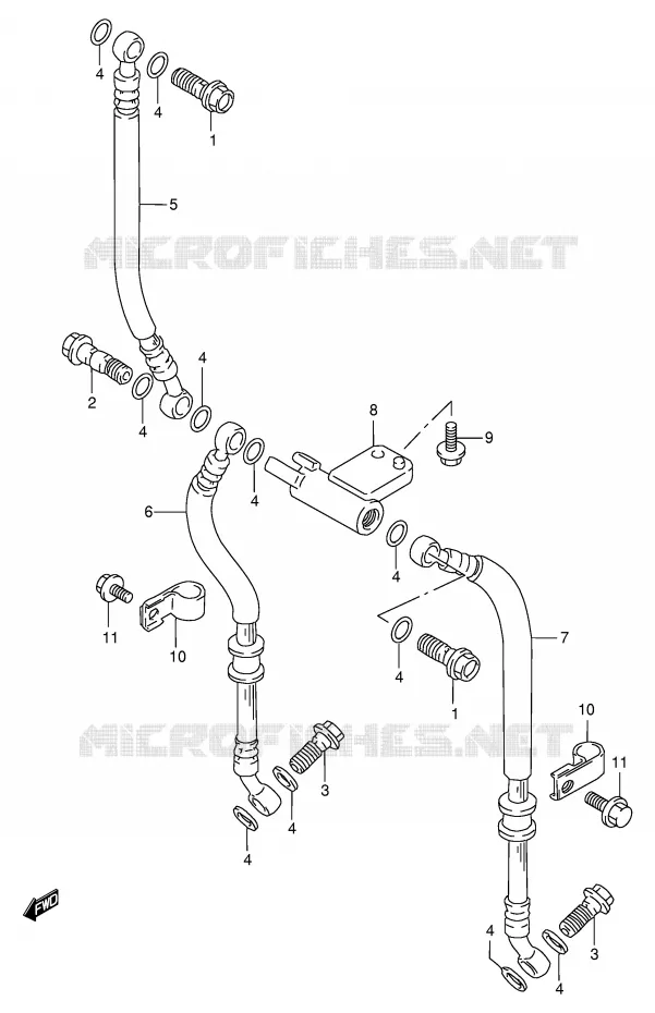 FRONT BRAKE HOSE Suzuki MOTO 600 BANDIT 1996  GSF600SUT(E2)