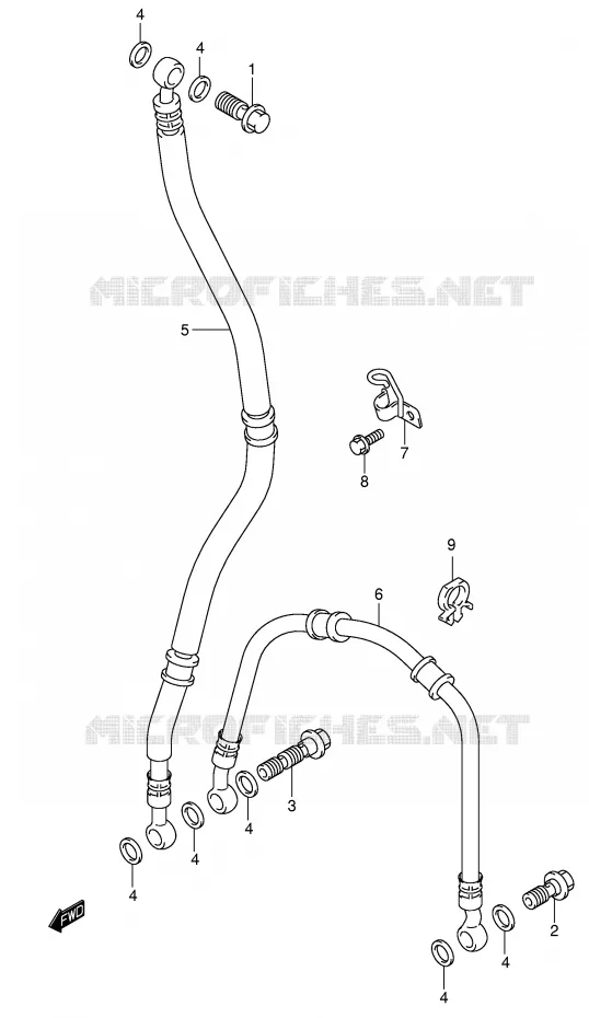 FRONT BRAKE HOSE Suzuki MOTO 600 GSX-R 2002  GSX-R600U2K2(E2)