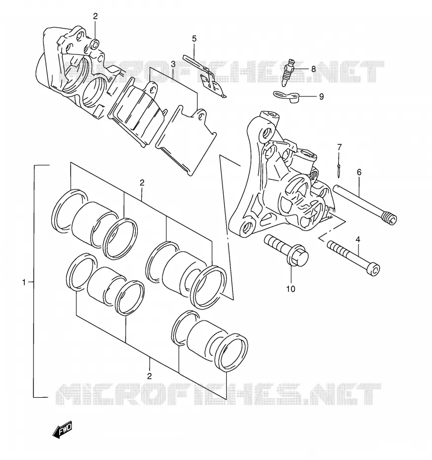 FRONT CALIPER (GSF1200SAV) Suzuki MOTO 1200 BANDIT 1998  GSF1200SW(E28)