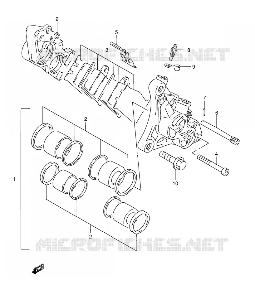 FRONT CALIPER (GSF1200ST/SV/SW/SX/SY) Suzuki MOTO 1200 BANDIT 2000  GSF1200SY(E28)