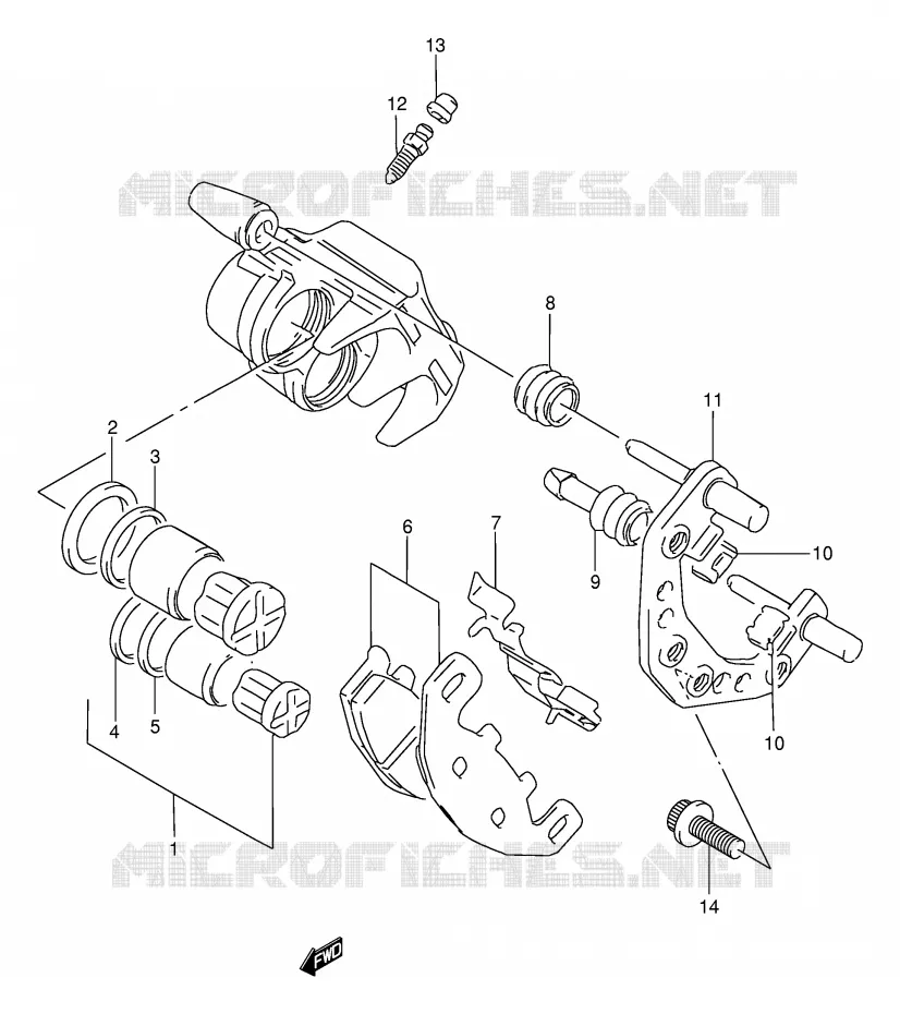 FRONT CALIPER (MODEL M) Suzuki MOTO 250 GSX 1992  GSX250FN(E24)