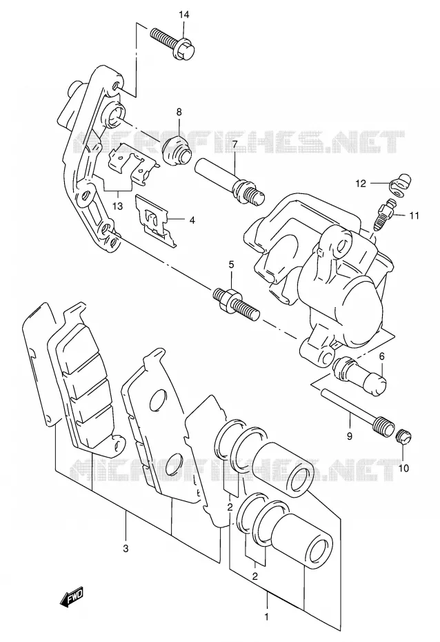 FRONT CALIPER Suzuki MOTO 400 GSX 1997  GSX400V(E30)