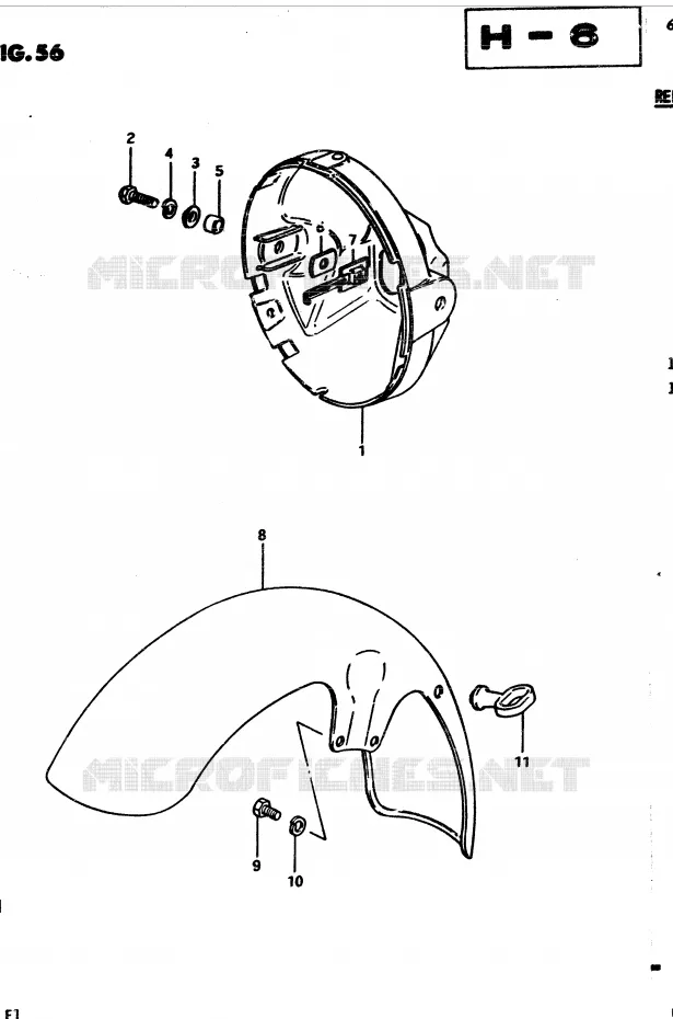 FRONT FENDER - HEADLIGHT (MODEL D) Suzuki MOTO 850 GS 1983  GS850GD(E1)