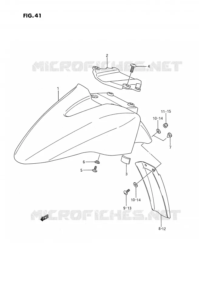 FRONT FENDER Suzuki MOTO 1100 GSX-F 1994  GSX1100FR(E2)