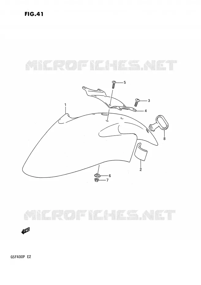 FRONT FENDER Suzuki MOTO 400 BANDIT 1992  GSF400N(E2)