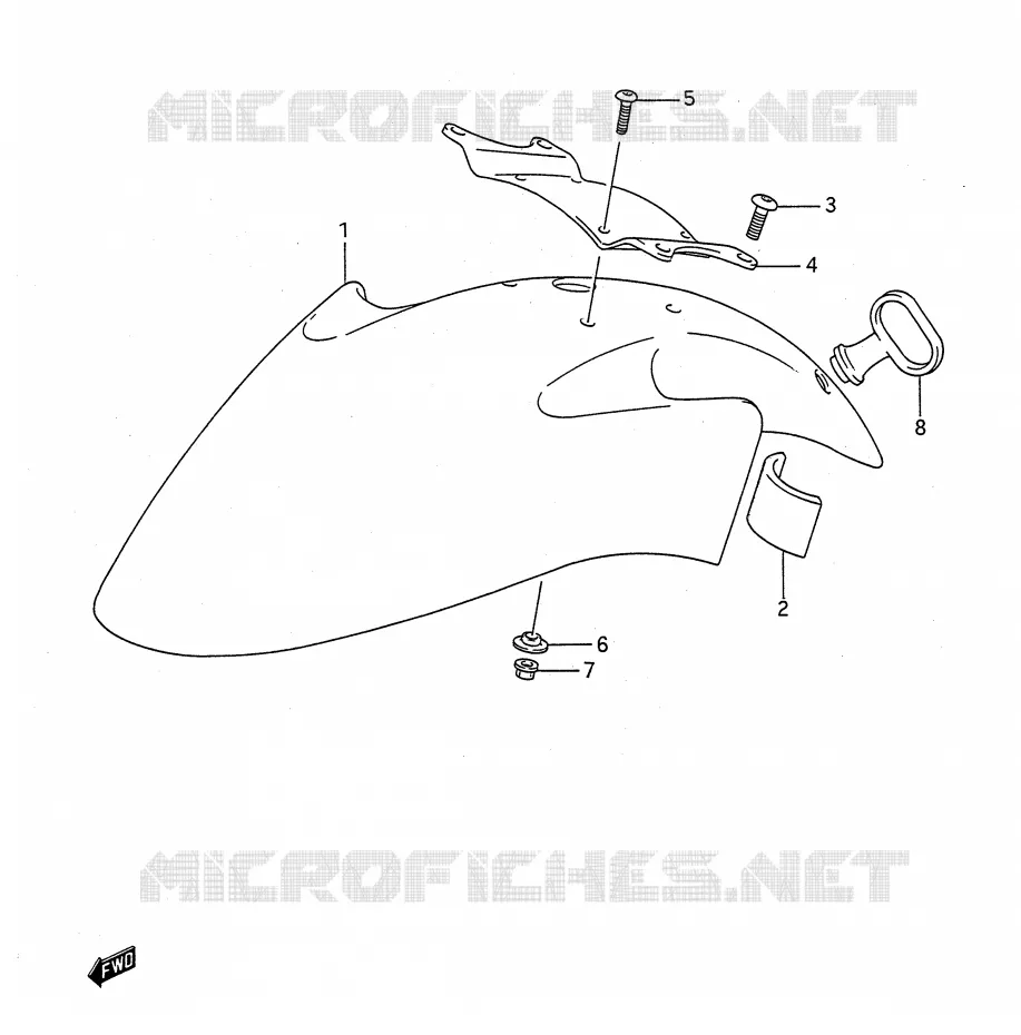 FRONT FENDER Suzuki MOTO 400 BANDIT-N 1993  GSF400P(E28)