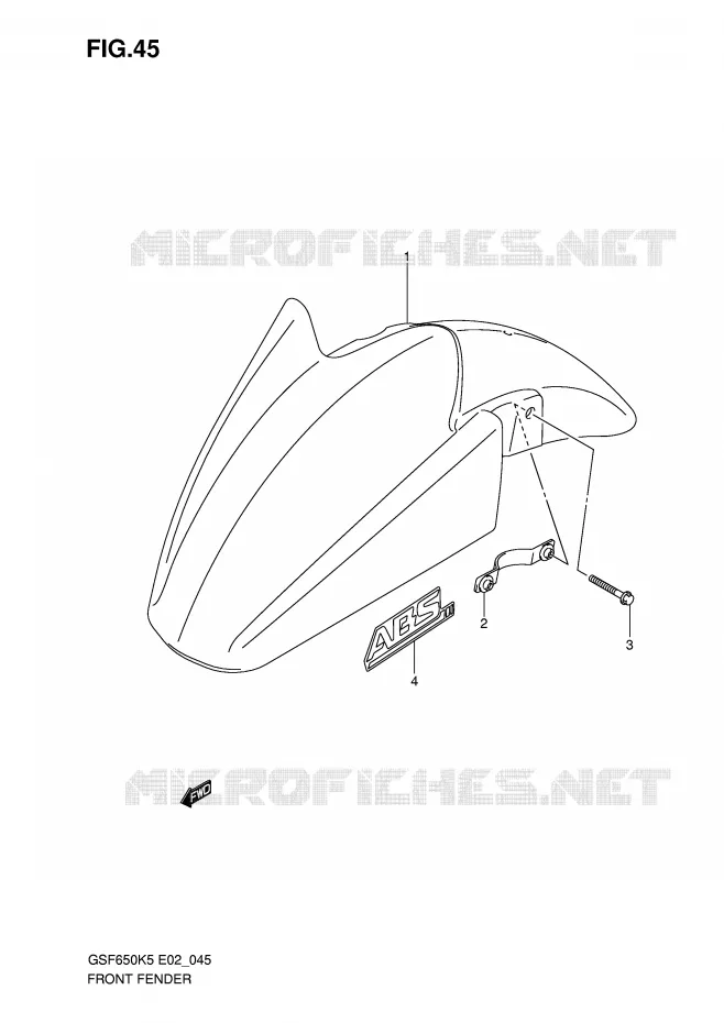 FRONT FENDER Suzuki MOTO 650 BANDIT 2006  GSF650K6(E2)