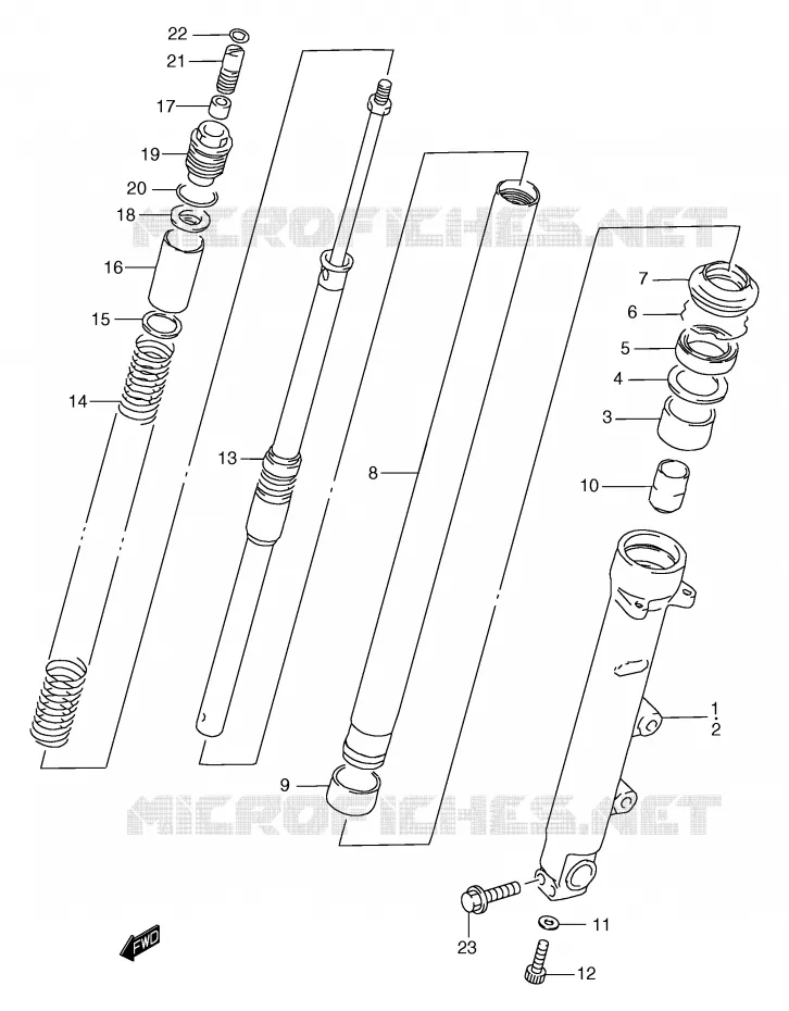 FRONT FORK (GSF1200SAV/SAW/SAX/SAY) Suzuki MOTO 1200 BANDIT 1996  GSF1200ST(E2)