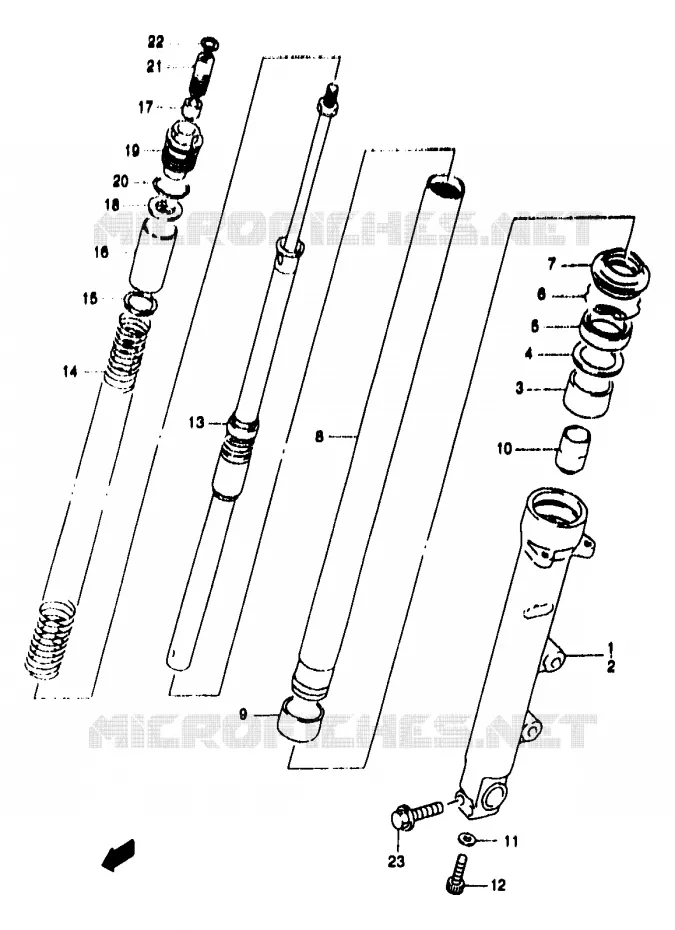 FRONT FORK (GSF1200SAV/SAW/SAX/SAY) Suzuki MOTO 1200 BANDIT 1996  GSF1200T(T/V/W/X/Y)