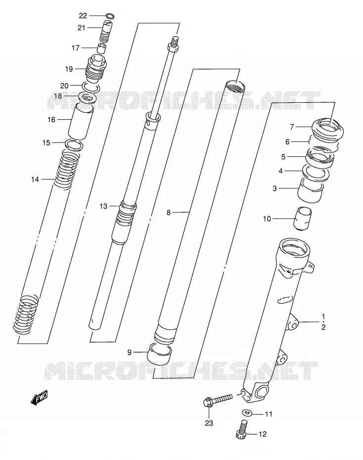 FRONT FORK (GSF1200SAV) Suzuki MOTO 1200 BANDIT 1996  GSF1200ST(E28)