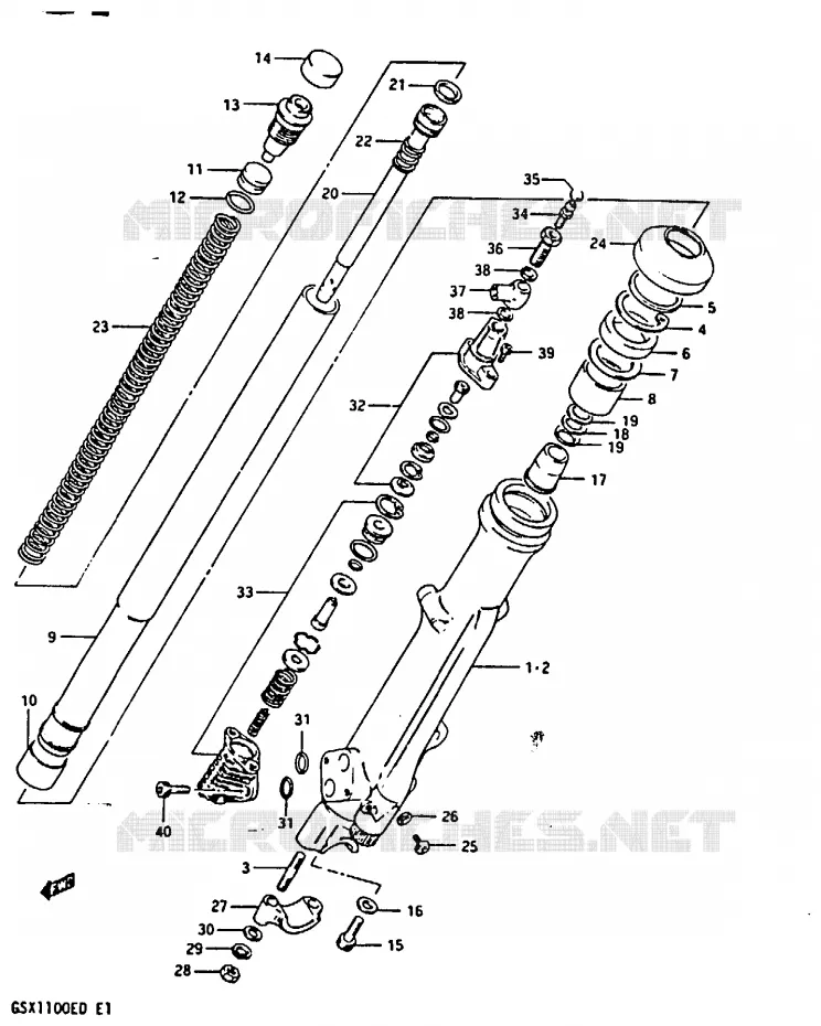 FRONT FORK (GSX1100EZ) Suzuki MOTO 1100 GSX 1982  GSX1100Z(Z/D)