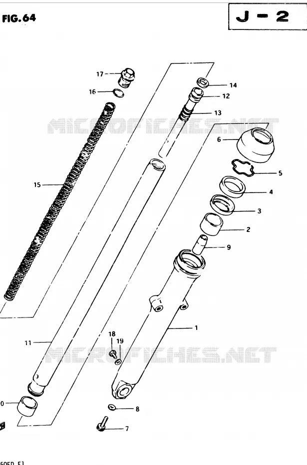 FRONT FORK LEFT DAMPER Suzuki MOTO 250 GSX 1983  GSX250ED(Z/D)