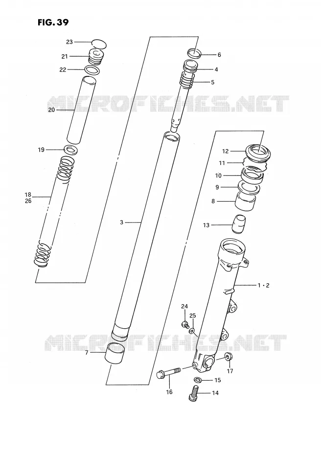 FRONT FORK (MODEL J) Suzuki MOTO 1100 GSX-F 1994  GSX1100FR(E2)