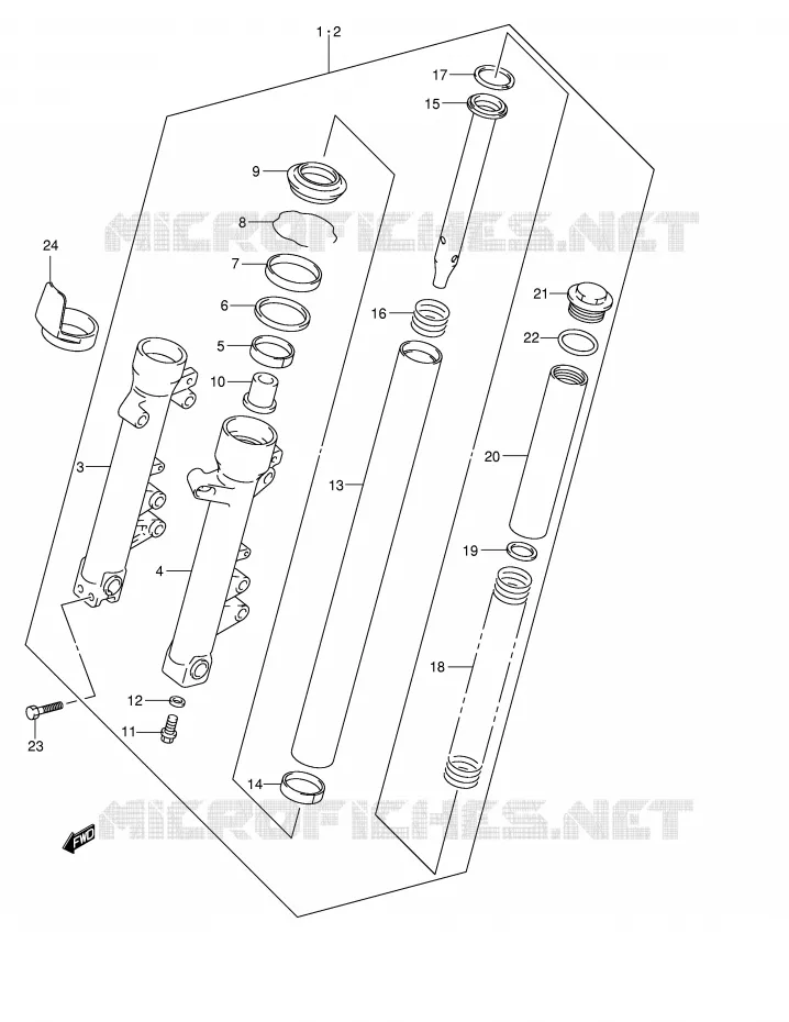 FRONT FORK (MODEL K3/K4) Suzuki MOTO 600 BANDIT 2003  GSF600SK3(E2)