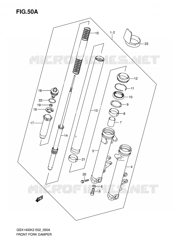FRONT FORK (MODEL K5) Suzuki MOTO 1400 GSX 2005  GSX1400K5(E2)