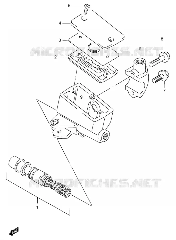 FRONT MASTER CYLINDER (GSF1200SAV/SAW/SAX/SAY) Suzuki MOTO 1200 BANDIT 1998  GSF1200SW(E2)