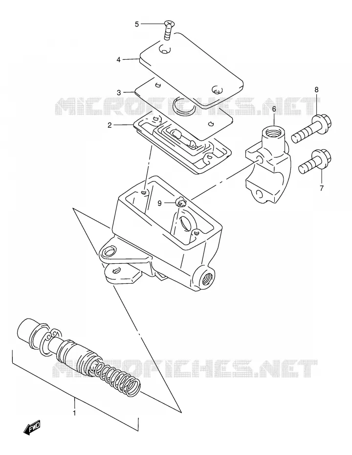 FRONT MASTER CYLINDER (GSF1200ST/SV/SW/SX/SY) Suzuki MOTO 1200 BANDIT 2000  GSF1200SY(E28)