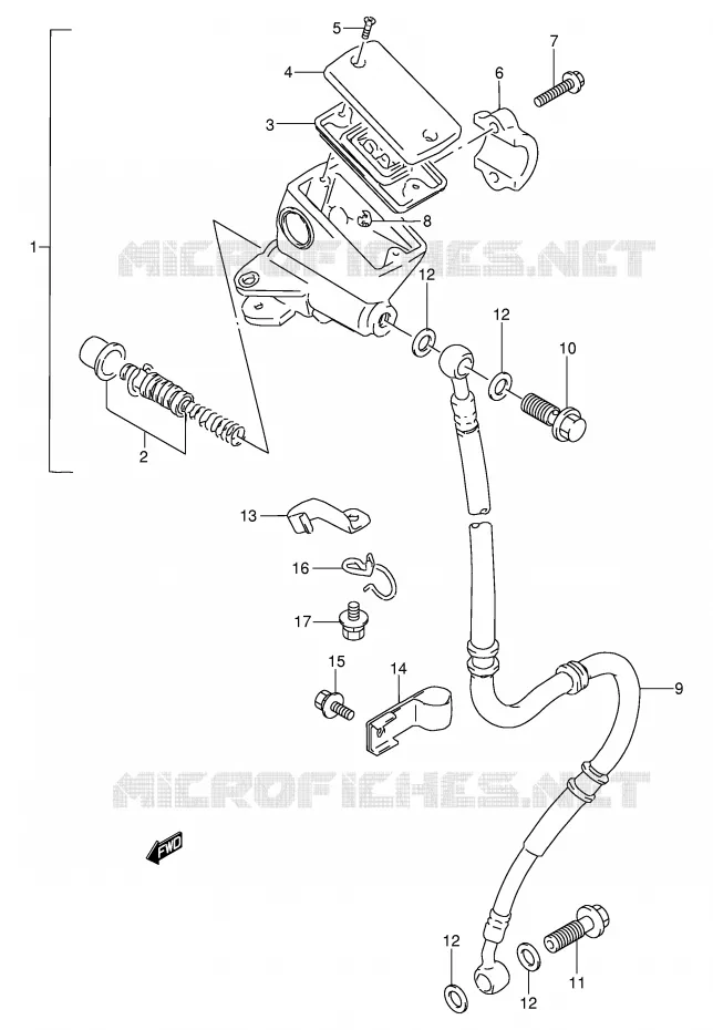 FRONT MASTER CYLINDER (MODEL M) Suzuki MOTO 250 GSX 1993  GSX250FP(E24)