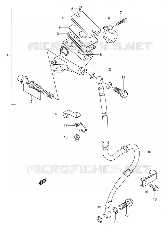 FRONT MASTER CYLINDER (MODEL N/P/R/T/V) Suzuki MOTO 250 GSX 1997  GSX250FV(E24)