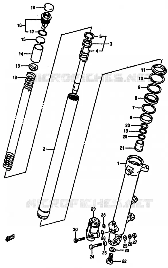 FRONT RH DAMPER Suzuki MOTO 750 GSX-R 1985  GSX-R750F(F/G/H) E34