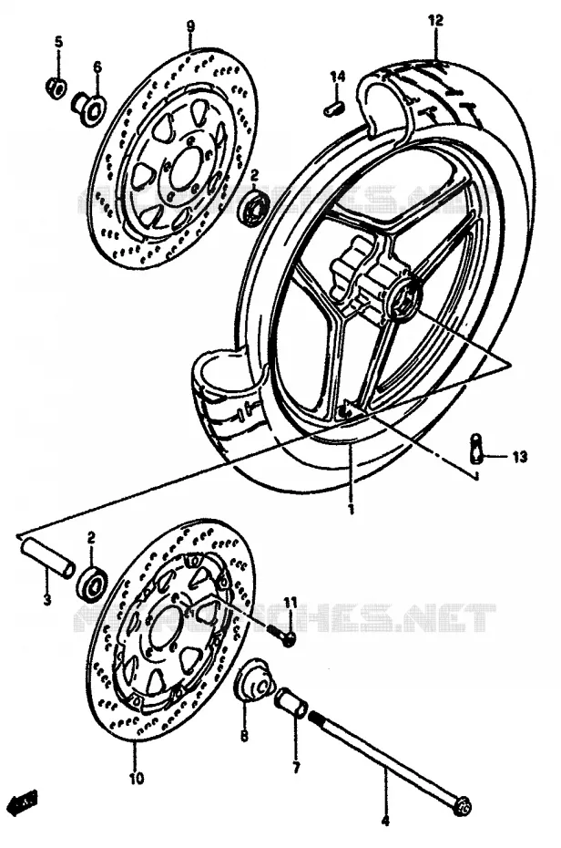 FRONT WHEEL (MODEL F/G) Suzuki MOTO 750 GSX-R 1986  GSX-750G(F/G/H) E34
