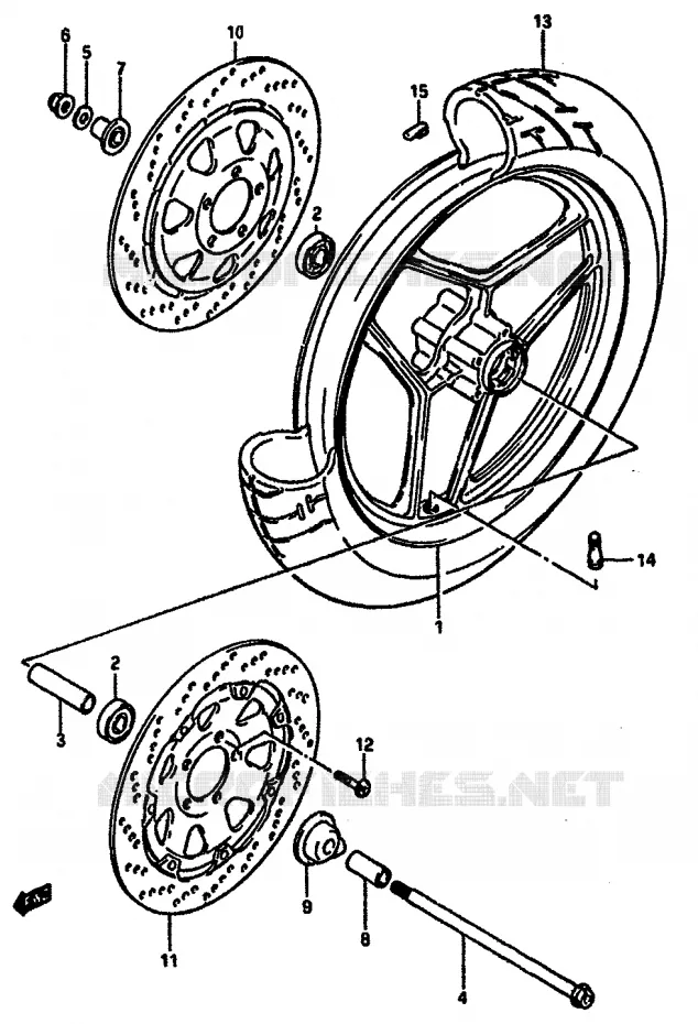 FRONT WHEEL (MODEL H) Suzuki MOTO 750 GSX-R 1986  GSX-750G(F/G/H) E34