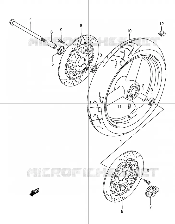 FRONT WHEEL Suzuki MOTO 1200 GSX 2000  GSX1200Y(E4)