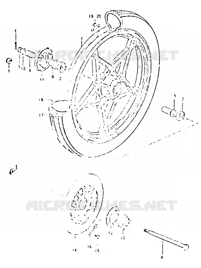 FRONT WHEEL Suzuki MOTO 400 GSX 1981  GSX400LX(T/X)