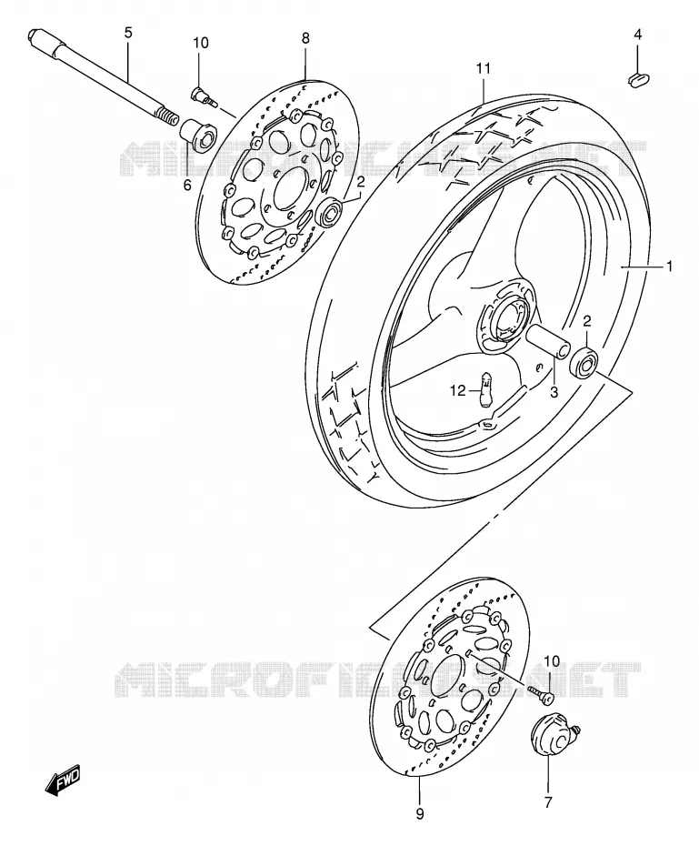FRONT WHEEL Suzuki MOTO 600 BANDIT 1995  GSF600US(E2)