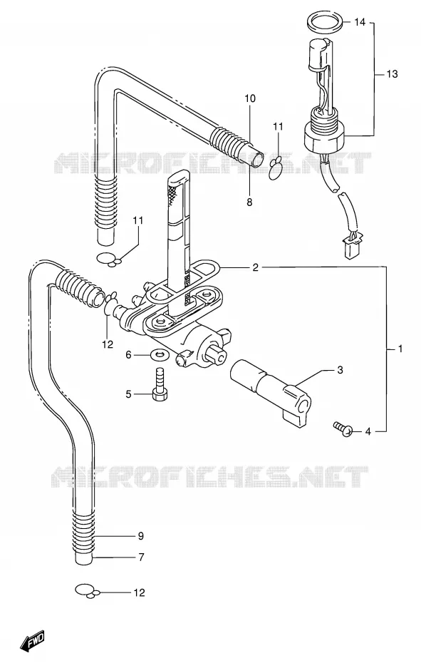 FUEL COCK (MODEL T/V/W) Suzuki MOTO 1100 GSX-R 1997  GSX-R1100WV(E2)