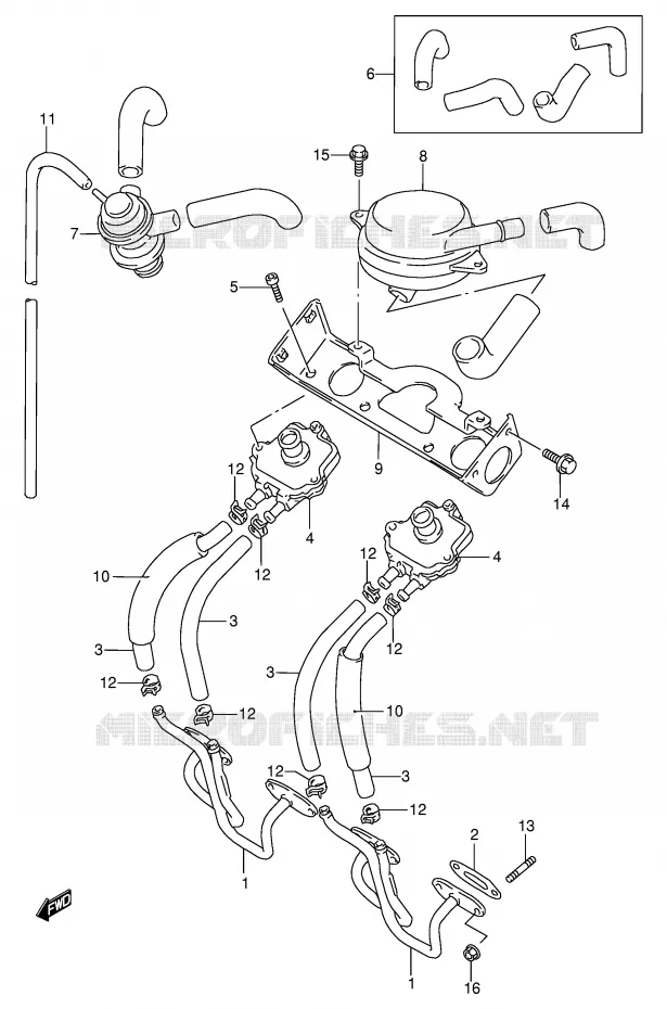 FUEL EVAP SYSTEM (E18) Suzuki MOTO 600 BANDIT 1995  GSF600US(E2)