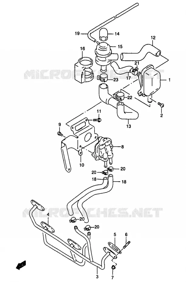 FUEL EVAP SYSTEM (GSF1200SAV/SAW/SAX/SAY E18) Suzuki MOTO 1200 BANDIT 1998  GSF1200W/GSF1200SW/GSF1200SAW
