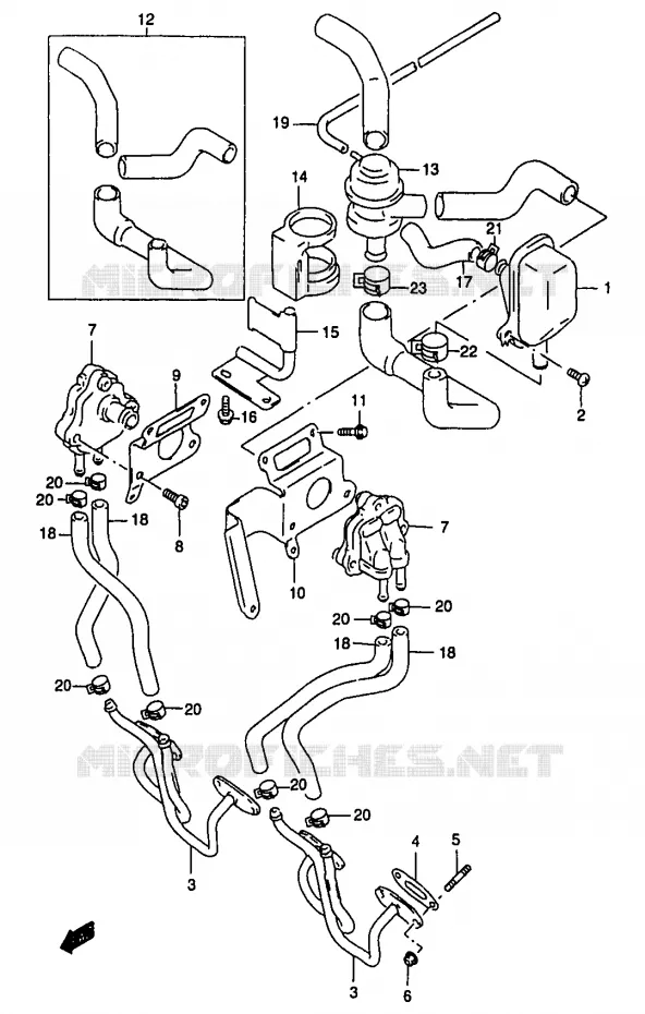 FUEL EVAP SYSTEM (GSF1200ST/SV/SW/SX/SY E18) Suzuki MOTO 1200 BANDIT 1998  GSF1200W/GSF1200SW/GSF1200SAW