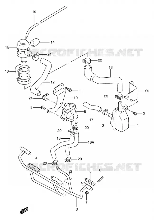 FUEL EVAP SYSTEM (GSF1200W/X/Y E18) Suzuki MOTO 1200 BANDIT 2000  GSF1200SAY(E2)