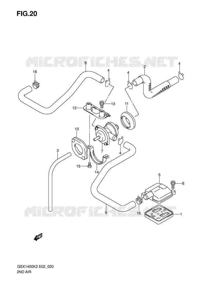 FUEL EVAP SYSTEM Suzuki MOTO 1400 GSX 2002  GSX1400U1K2(E2)