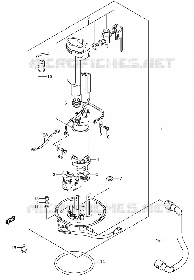 FUEL PUMP (MODEL K2/K3) Suzuki MOTO 750 GSX-R 2002  GSX-R750U2K2(E2)