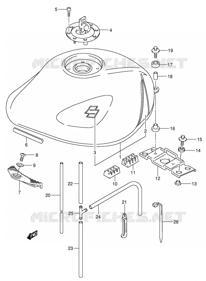 FUEL TANK (GSF1200ZK4) Suzuki MOTO 1200 BANDIT 2004  GSF1200ZK4(E2)