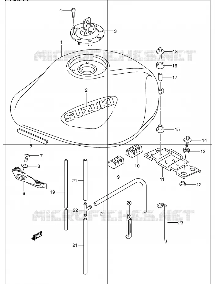 FUEL TANK (MODEL K1) Suzuki MOTO 1200 BANDIT 2003  GSF1200K3(E2)