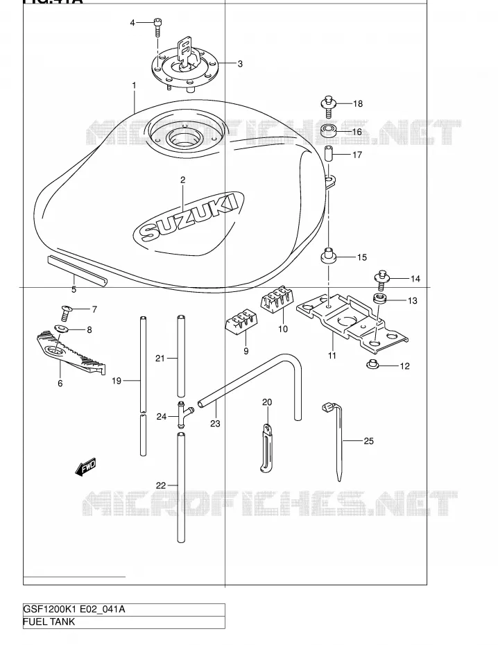 FUEL TANK (MODEL K2/K3) Suzuki MOTO 1200 BANDIT 2005  GSF1200ZK5(E2)
