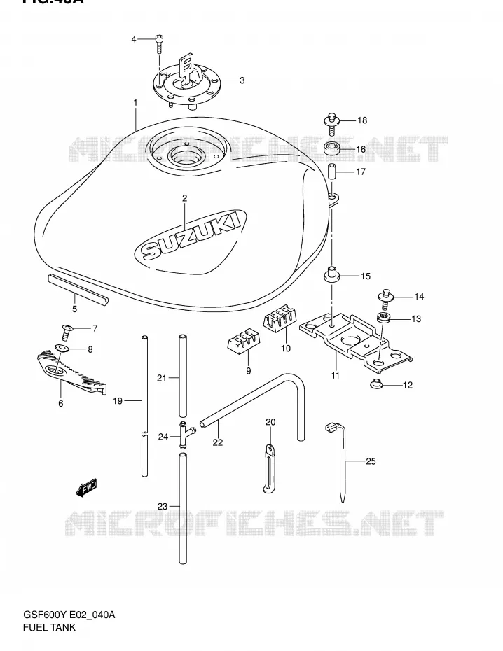FUEL TANK (MODEL K2) Suzuki MOTO 600 BANDIT 2002  GSF600UK2(E2)