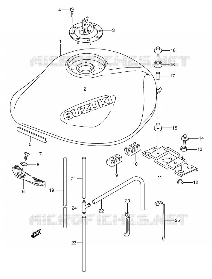 FUEL TANK (MODEL K3) Suzuki MOTO 600 BANDIT 2003  GSF600K3(E2)