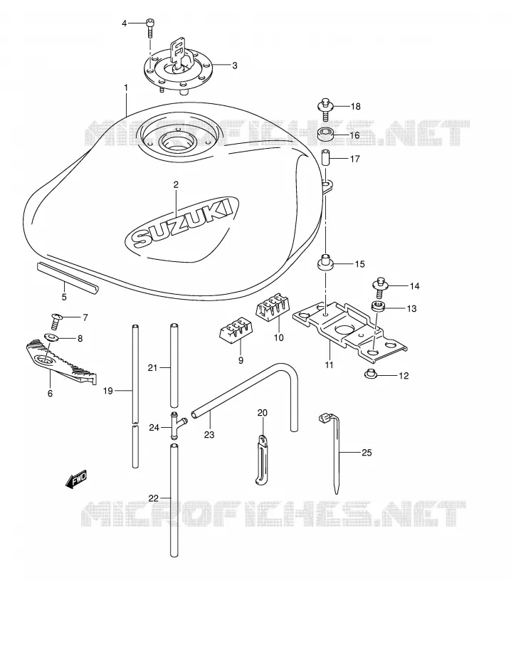 FUEL TANK (MODEL K4) Suzuki MOTO 1200 BANDIT 2005  GSF1200ZK5(E2)